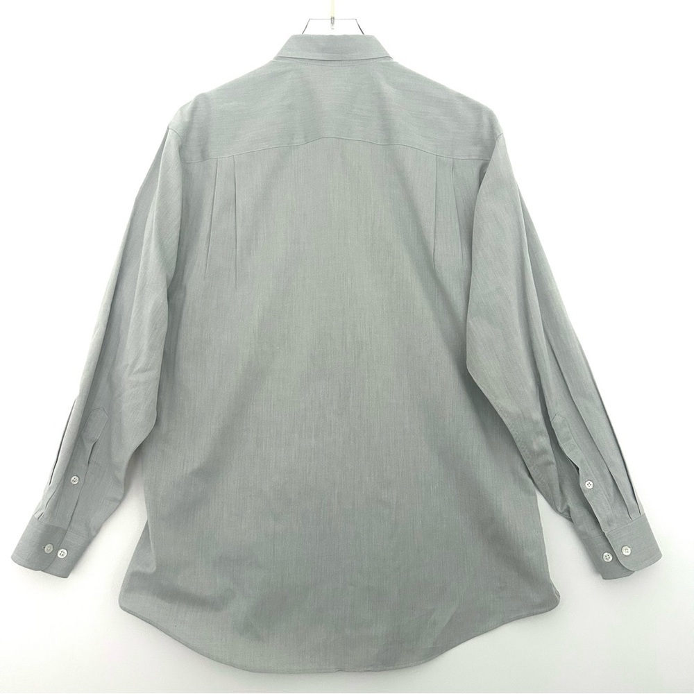 Valentino Uomo Button Down Dress Shirt Cotton Long Sleeve Green Small 15.5 32/33 - Picture 12 of 15